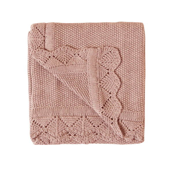 All4Ella - Knitted Blanket - Dusty Pink