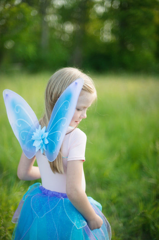 Blue Fancy Flutter Skirt with Wings & Wand (4-6 Years)
