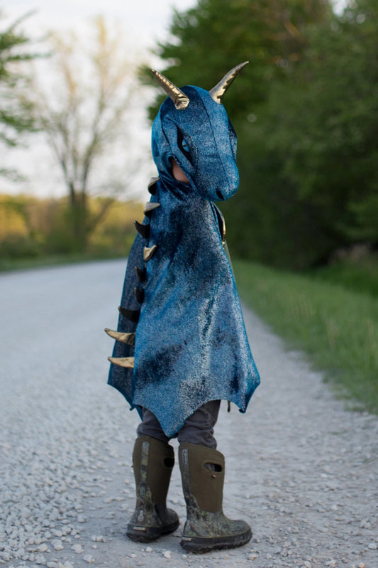 Teal and Gold Starry Night Dragon (5-6 Years)