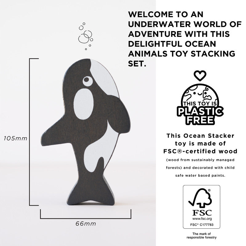 Ocean Life Stacking Animals & Bag - 10 Piece