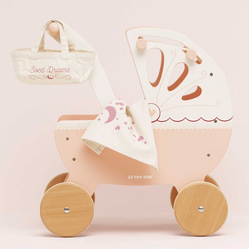 Retro Wooden Toy Pram