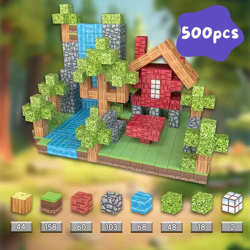 Magnetic Building Blocks Set - 500 pcs