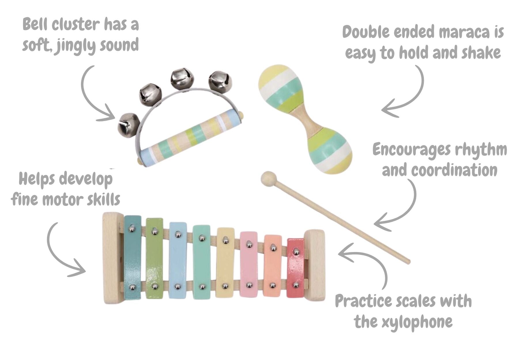 Wooden Music 3pc Set