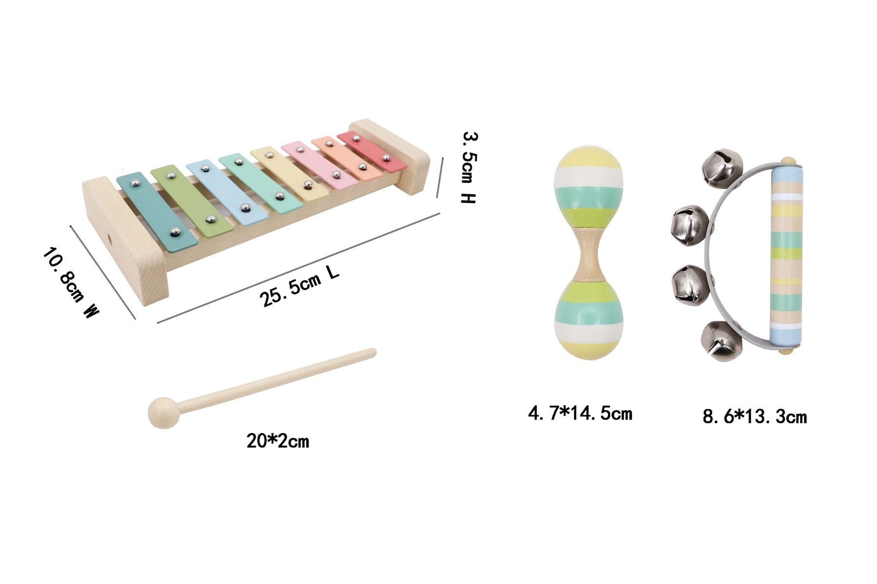 Wooden Music 3pc Set