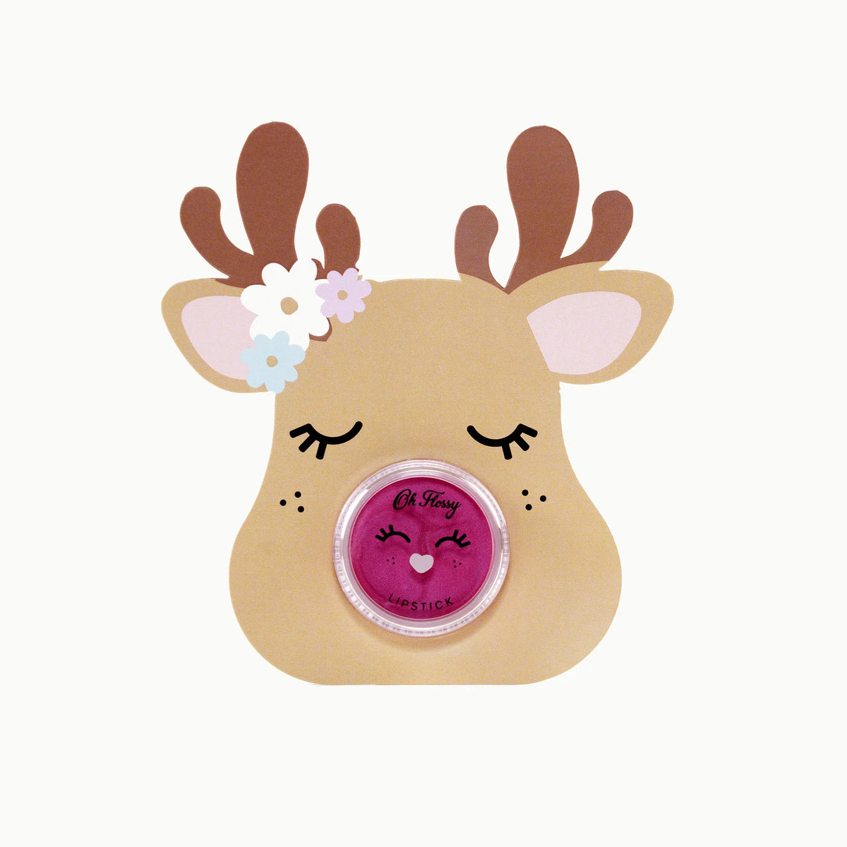 Lipstick Stocking Stuffer - Rudolf Pink Ears with Flowers - Toot Toot Toys