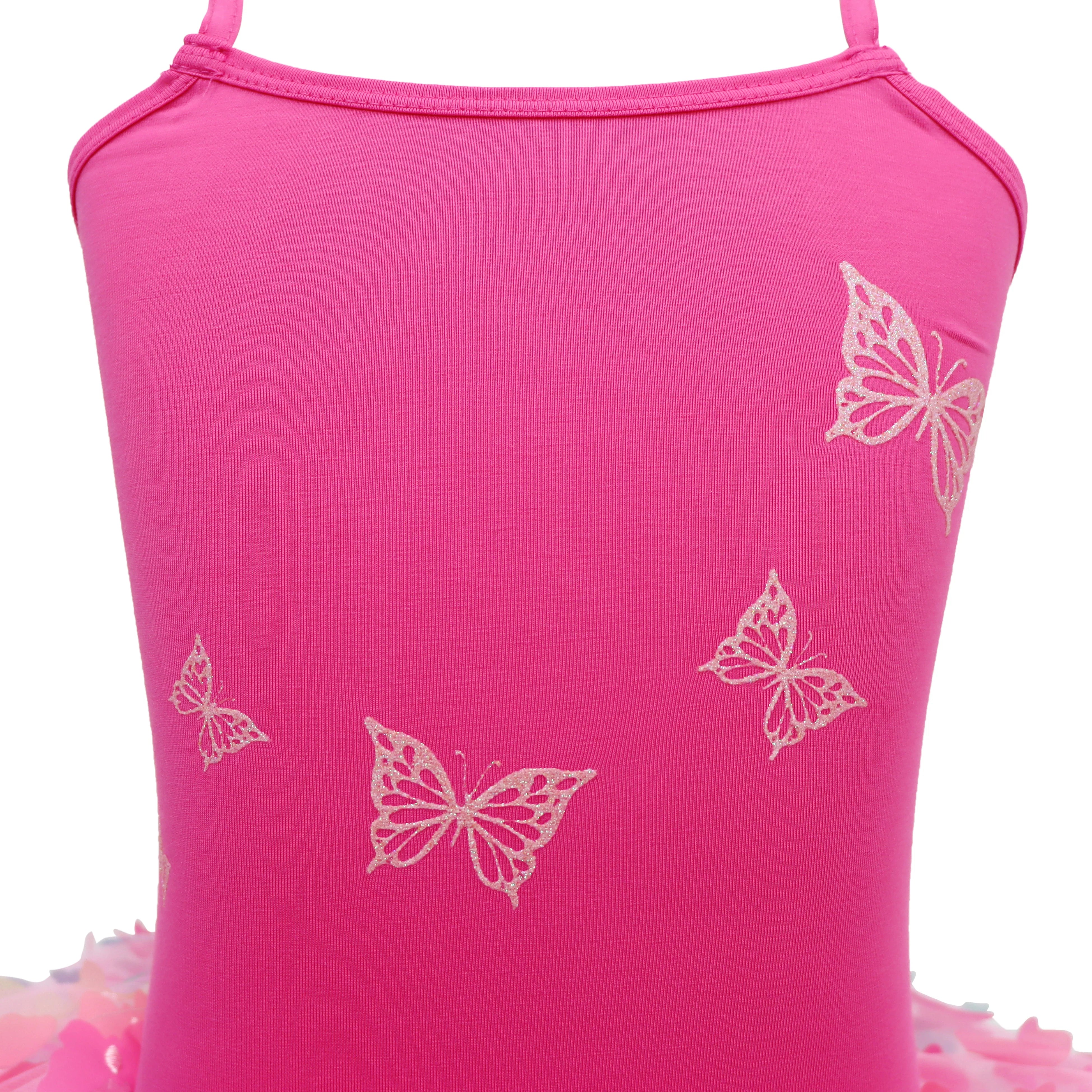 Rainbow Butterfly Dress Hot Pink