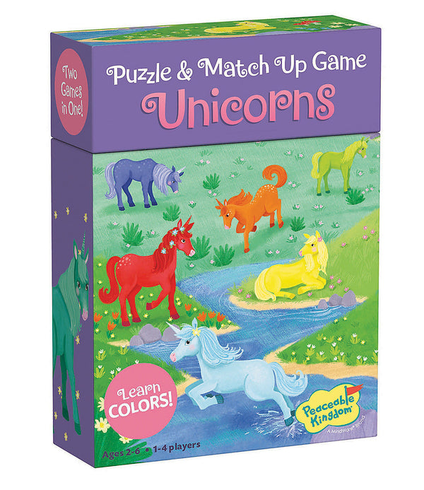 Peaceable Kingdom - Match Up Game & Puzzle - Unicorns