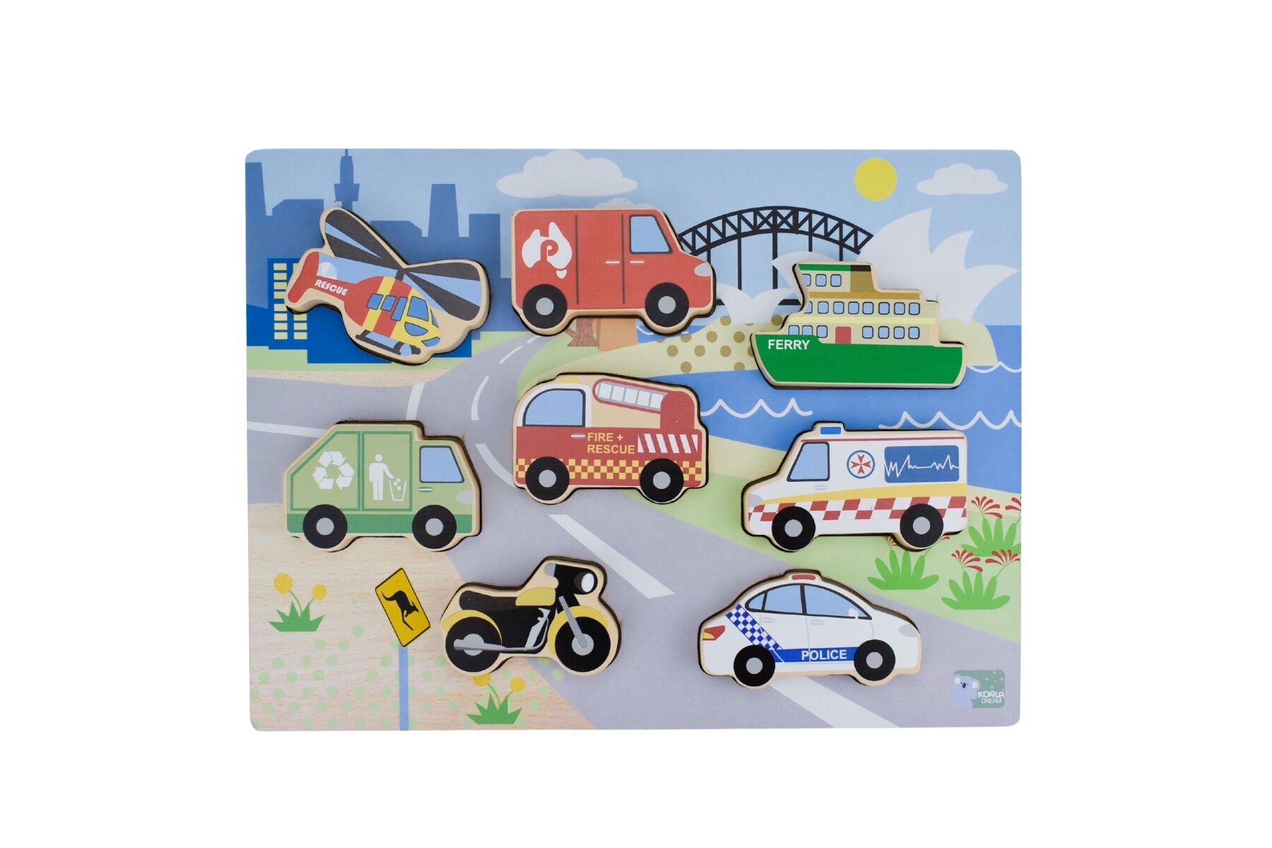 Wooden Chunky Puzzle - Australian Transport Vehicles