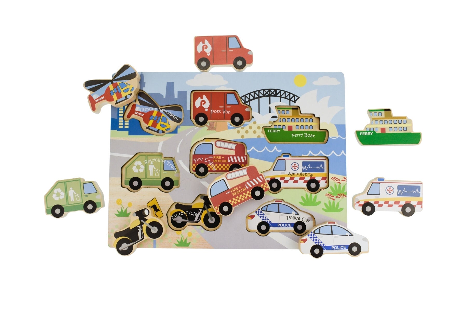 Wooden Chunky Puzzle - Australian Transport Vehicles