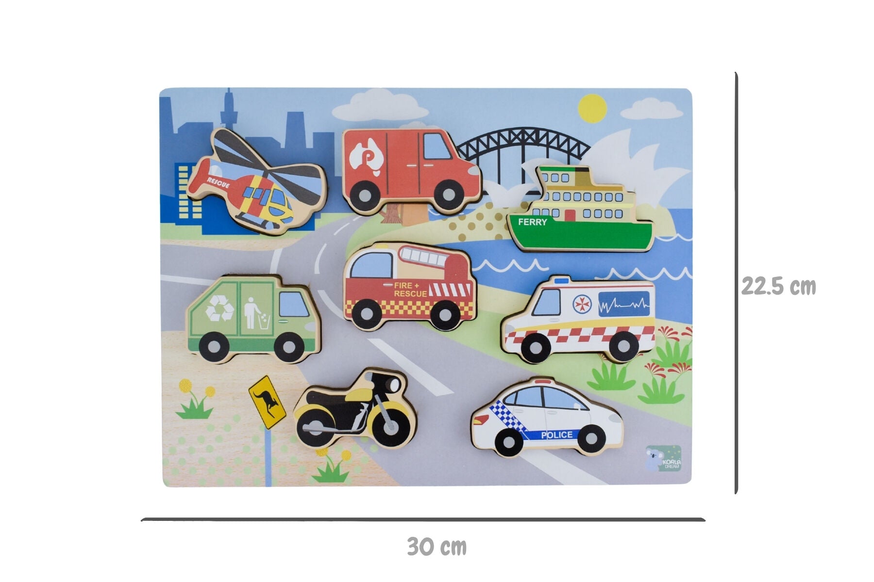 Wooden Chunky Puzzle - Australian Transport Vehicles