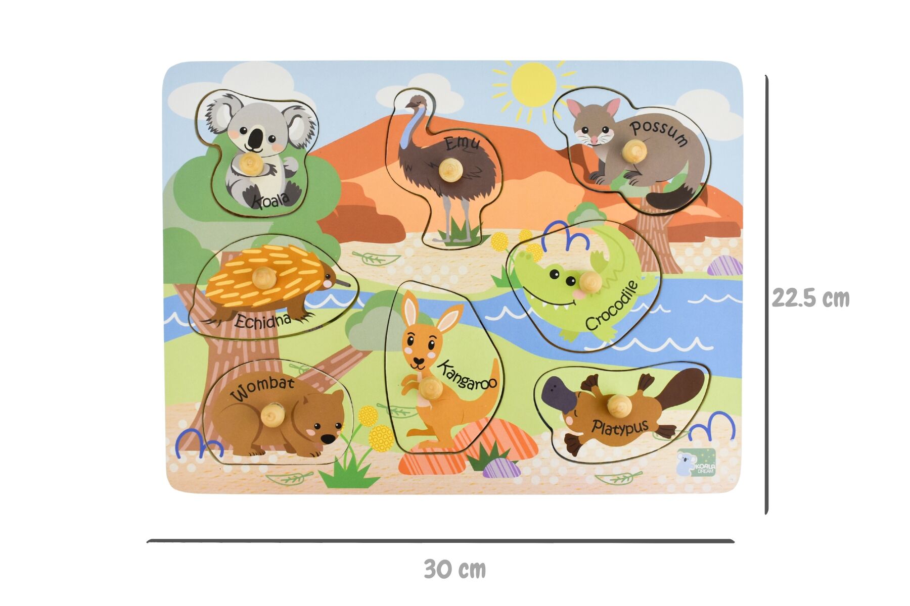 2 in 1 Aussie Animals and Their Babies Peg Puzzle