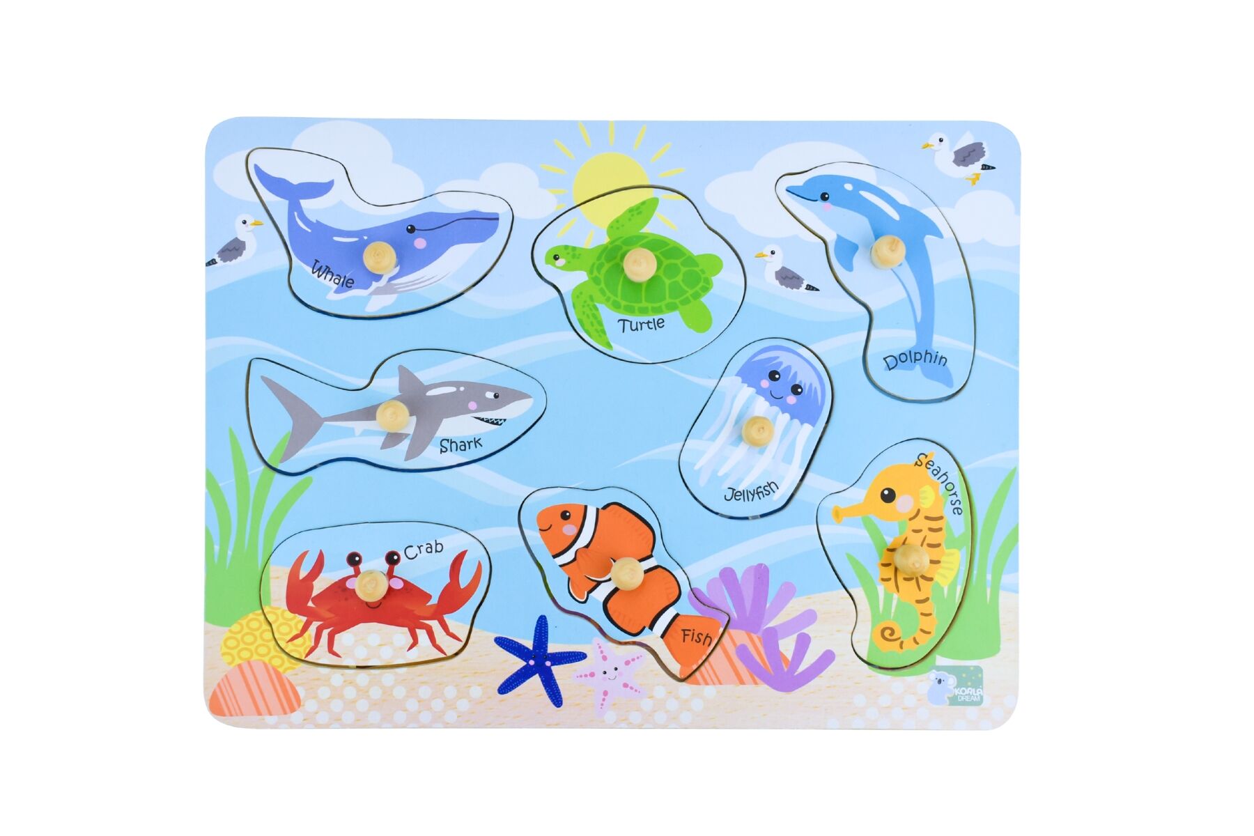 2 in 1 Sea Animal & Their Habitats Peg Puzzle