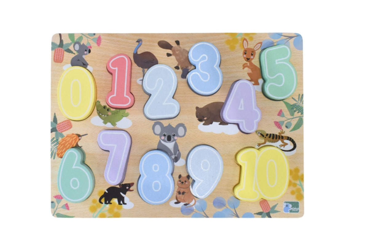 Wooden Chunky Number Puzzle - Bush Buddies