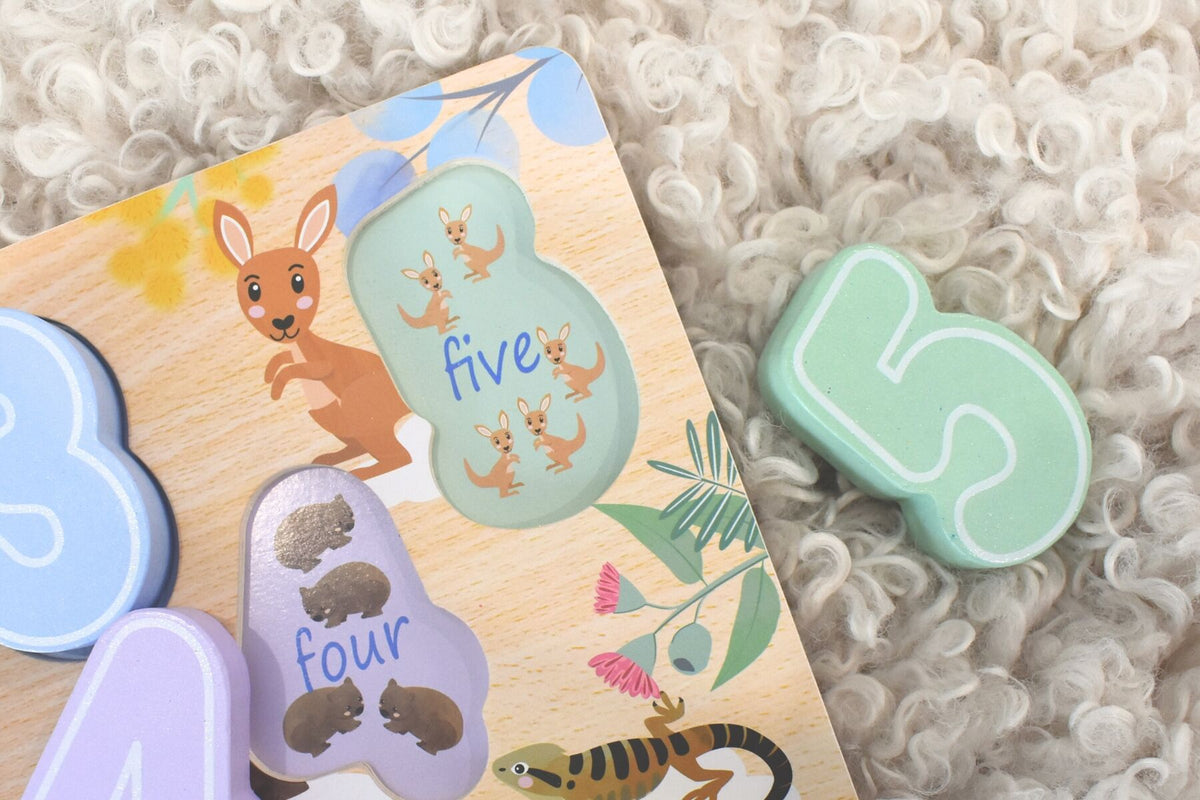 Wooden Chunky Number Puzzle - Bush Buddies