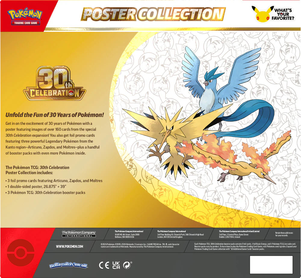 Pokémon TCG: 30th Celebration Poster Collection (*Max 1 per customer)