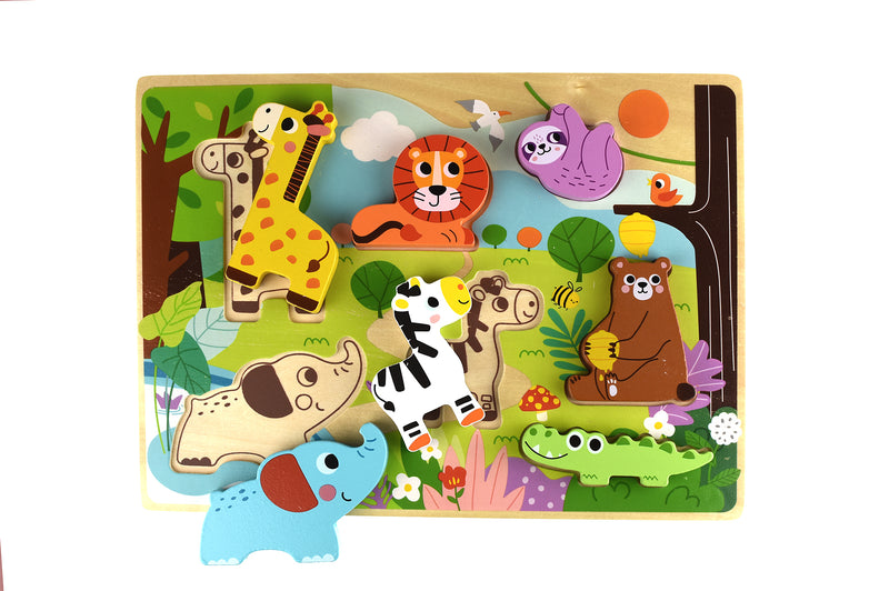 Tooky Toy - Wooden Chunky Puzzle - Animals