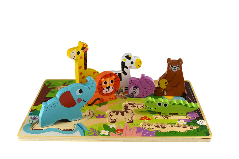 Tooky Toy - Wooden Chunky Puzzle - Animals