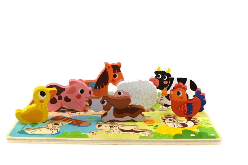 Tooky Toy - Wooden Chunky Puzzle - Farm