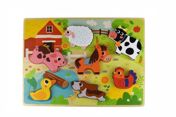 Tooky Toy - Wooden Chunky Puzzle - Farm