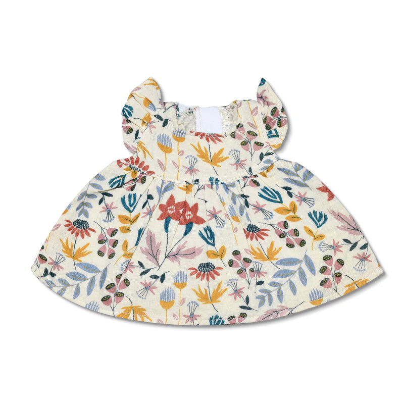 Apple Park - Doll Clothing - Earthtone Floral Muslin Dress