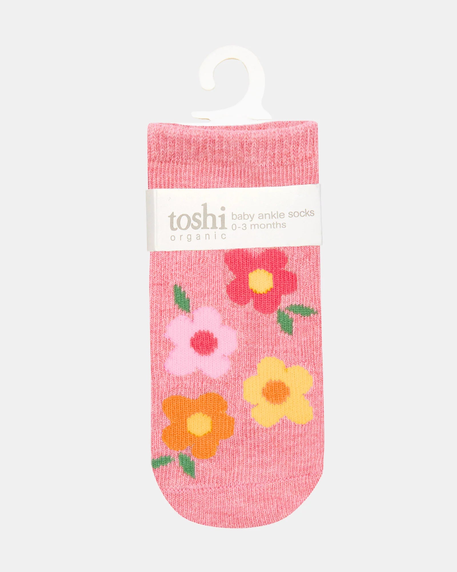 Organic Ankle Socks Jacquard - Rosie Posie - Toot Toot Toys