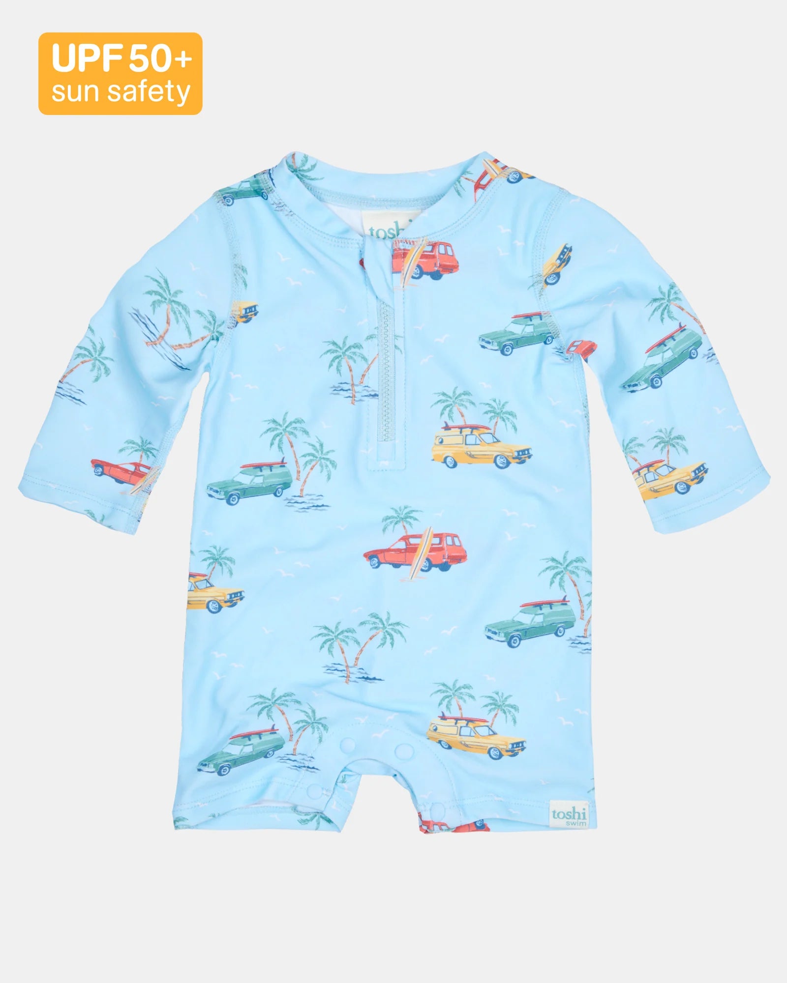 Swim Onesie L/S Splash - Swell Seekers Sky