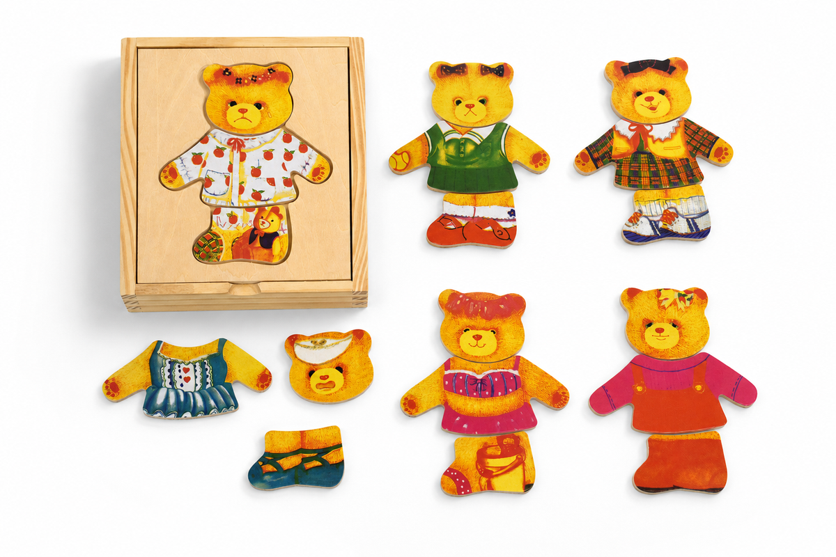 Mix n Match Wooden Dressing Bear - Girl