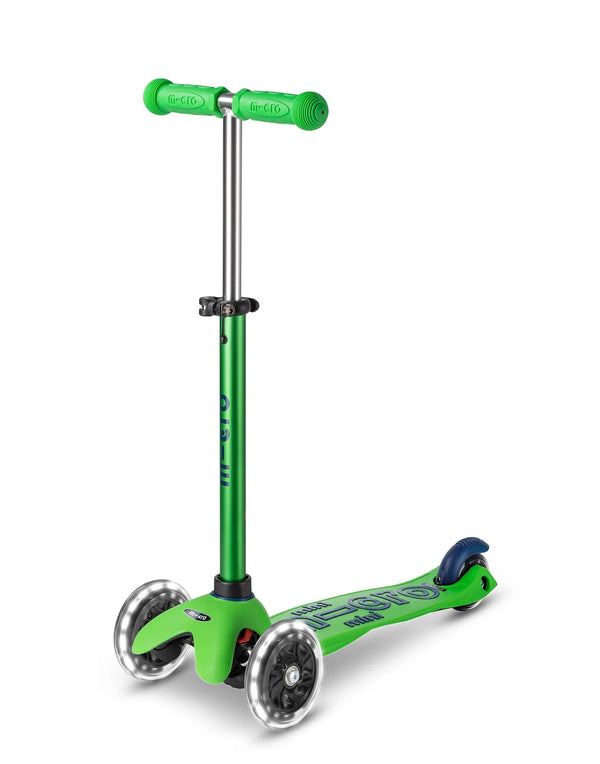 Micro Mini Deluxe Scooter - LED Light Up Wheels - Green/Blue