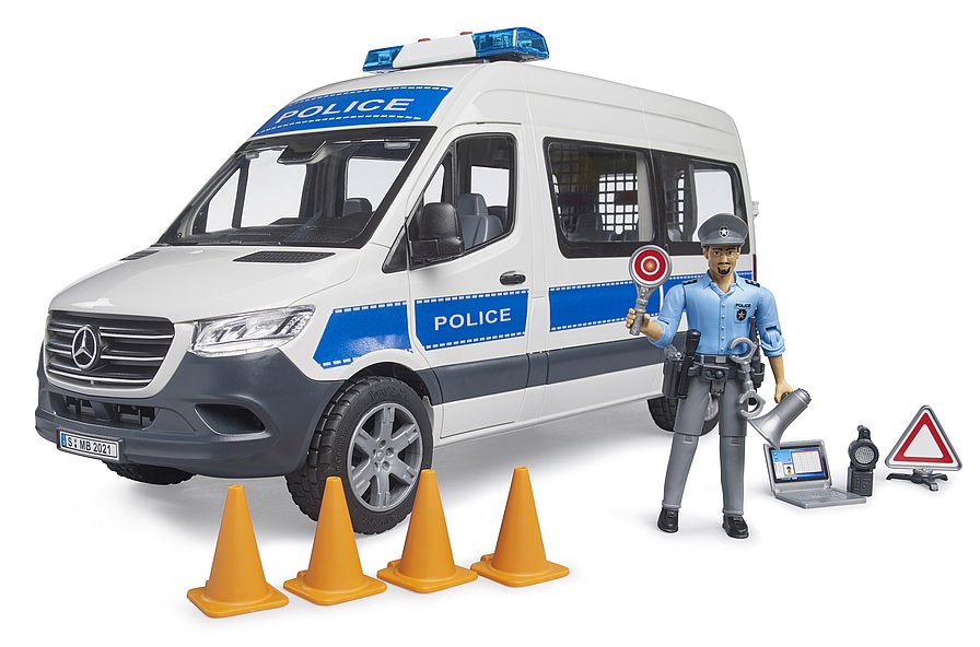 1:16 Mercedes-Benz Sprinter Police Emergency Vehicle with Policeman and Light & Sound Module (02683)