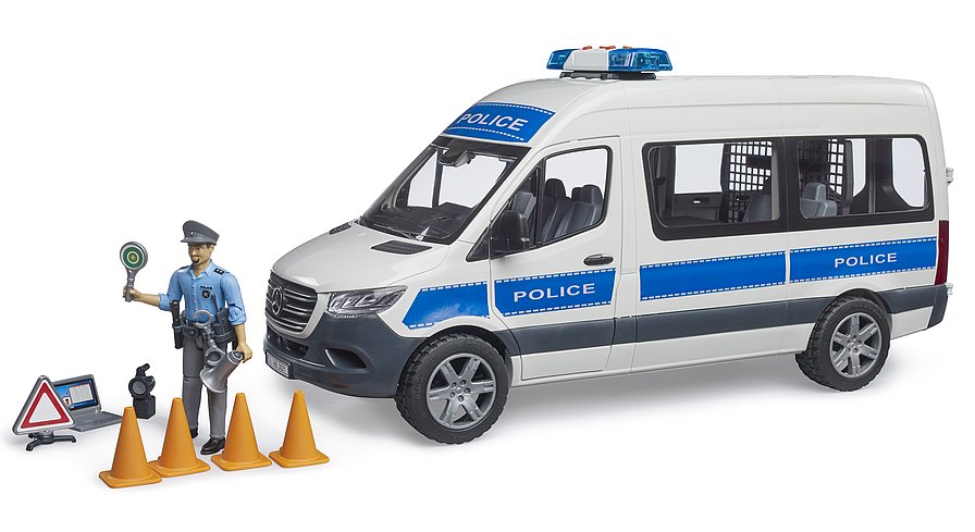 1:16 Mercedes-Benz Sprinter Police Emergency Vehicle with Policeman and Light & Sound Module (02683)