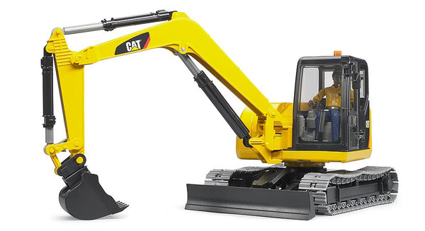 Bruder - BR1:16 CATERPILLAR Mini Excavator with Worker (02466) - Toot Toot Toys