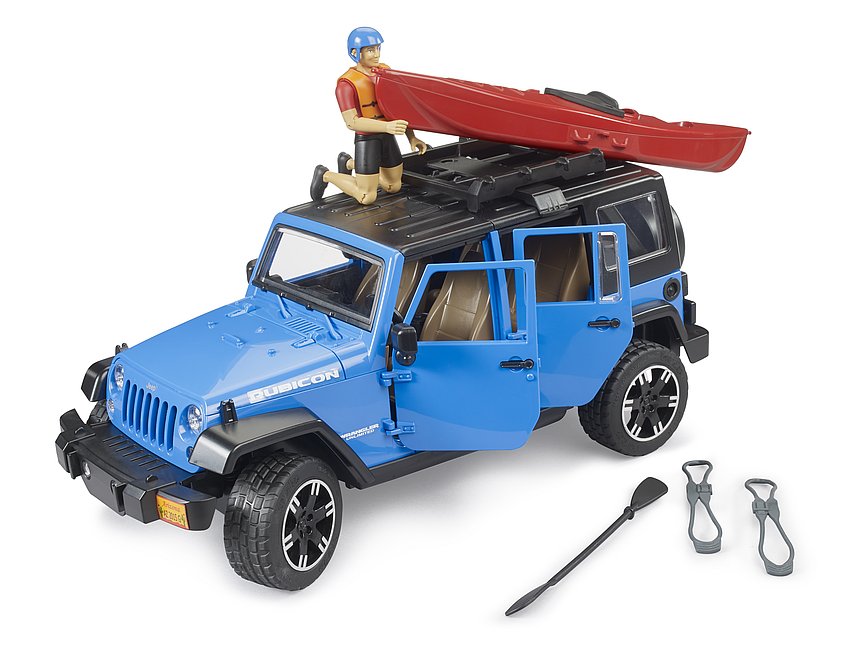 Jeep Wrangler Rubicon Unlimited with Kayak and Kayaker (02529)