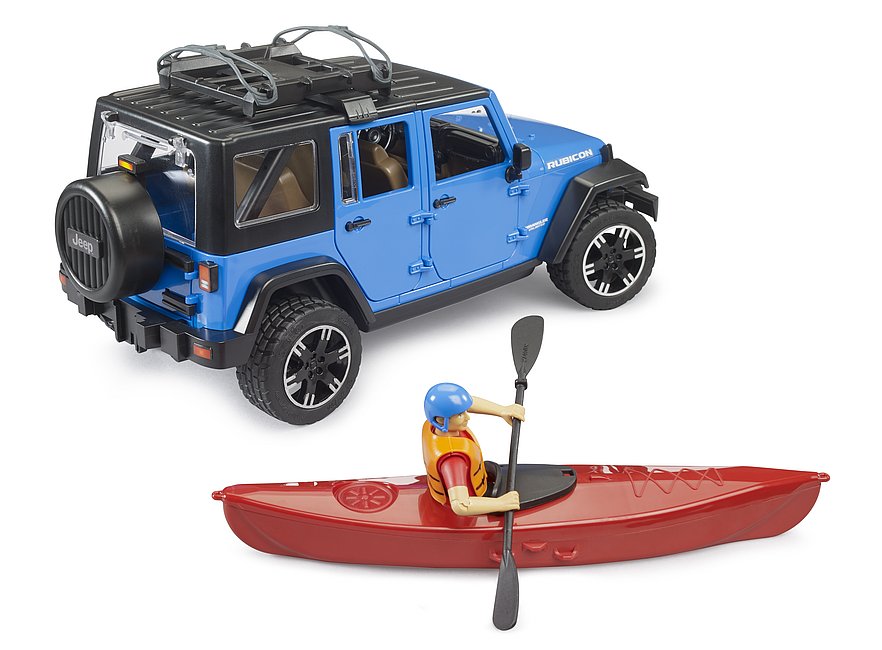 Jeep Wrangler Rubicon Unlimited with Kayak and Kayaker (02529)