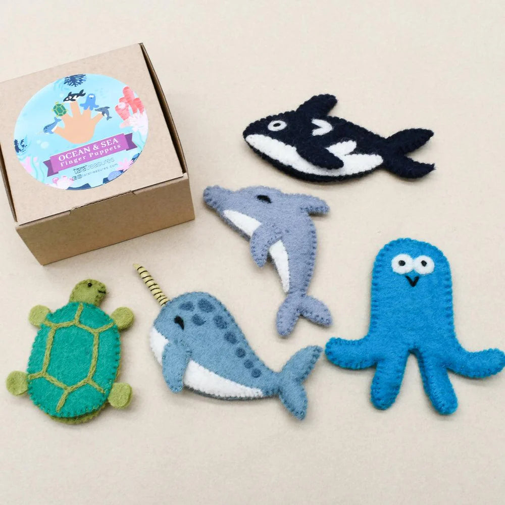 Finger Puppet Set - Ocean & Sea Creature (Set B)