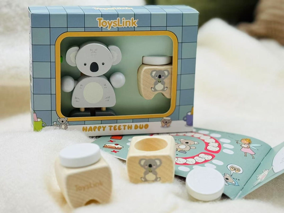Wooden Happy Teeth Duo with Story Book - Koala