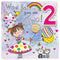 2nd Birthday Card - Girl With Balloons