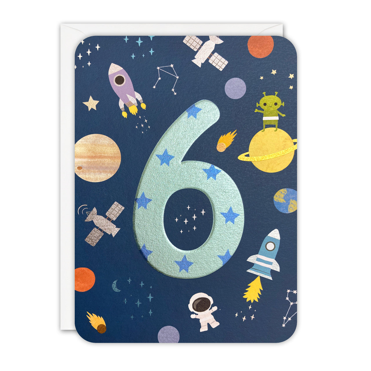 6th Birthday Card - Outer Space