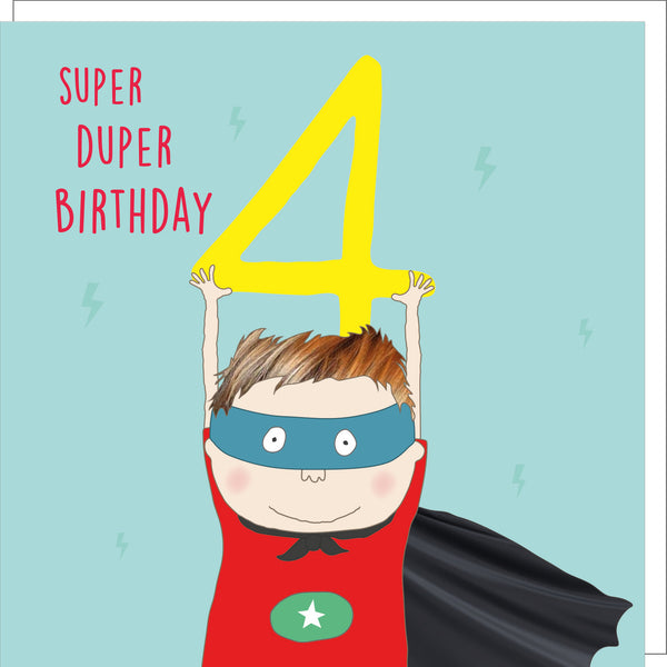 4th Birthday Card - Super Duper