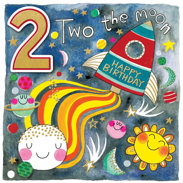 2nd Birthday Card - To The Moon