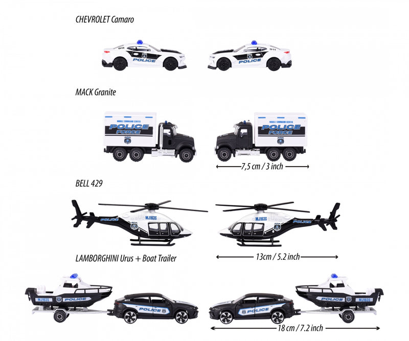 Majorette - Police Force 4 Piece Gift Pack