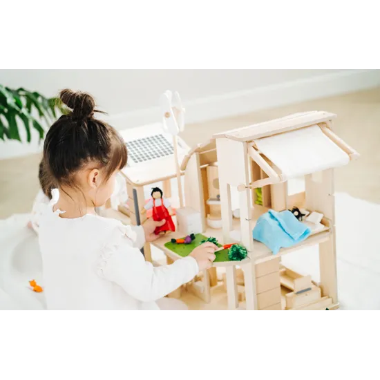 Tender Leaf Toys - Green Dollhouse with Furniture