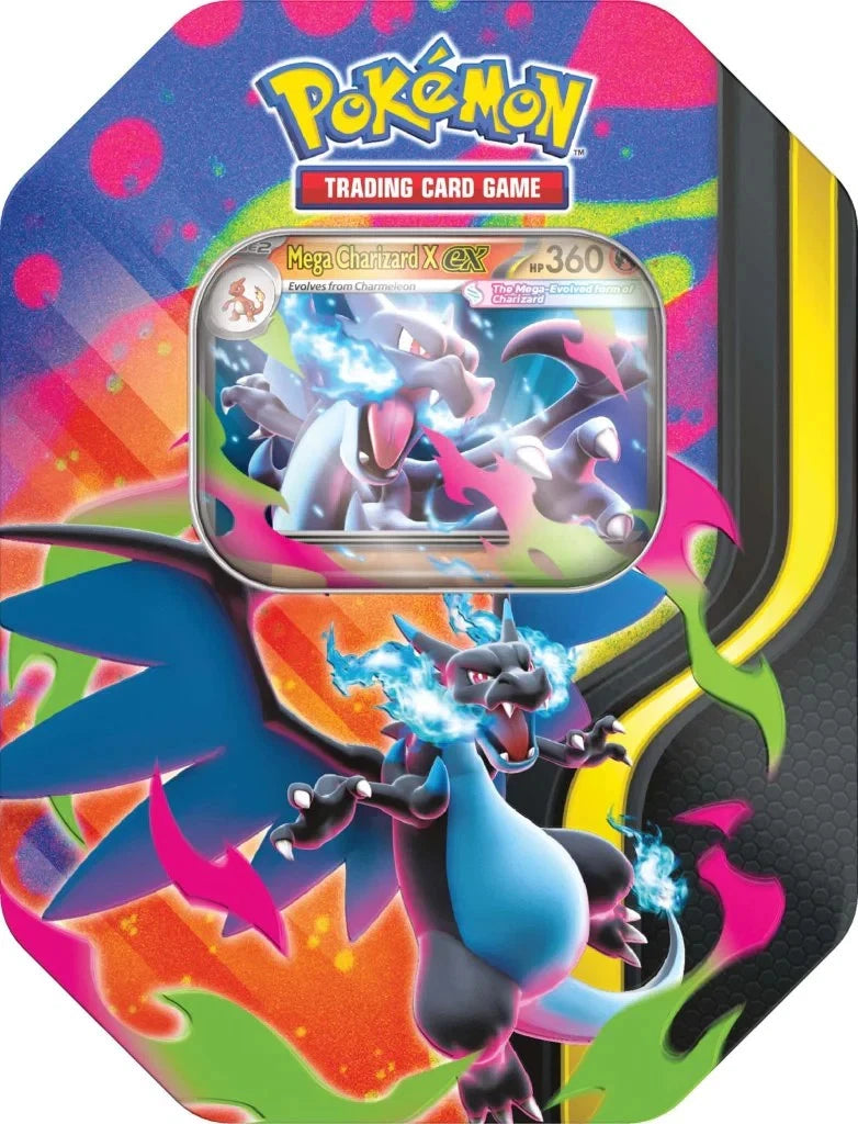 Pokémon TCG - Mega Charizard ex Tin - Assorted (Max 1 per customer) - Toot Toot Toys