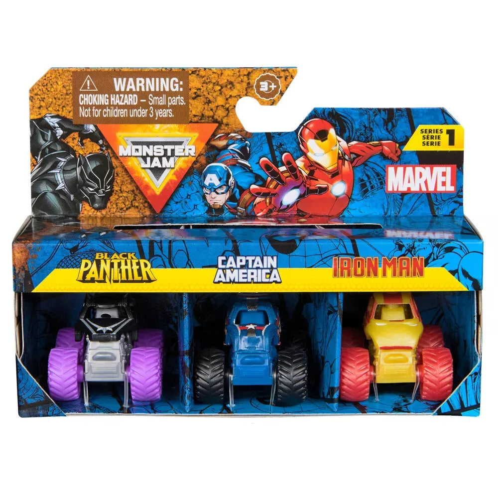 Monster Jam 1 87 Diecast Mini s Marvel 3 Pack