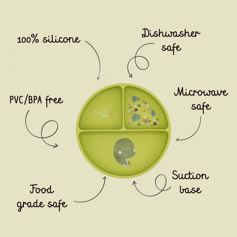 Silicone Meal Plate - Cracky The Dinosaur