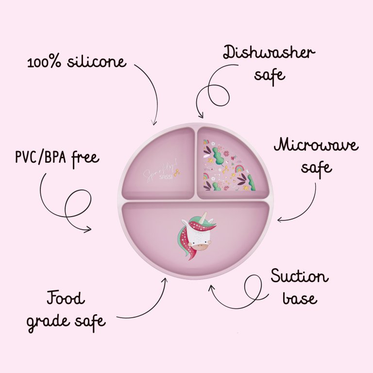 Silicone Meal Plate - Sparkly The Unicorn