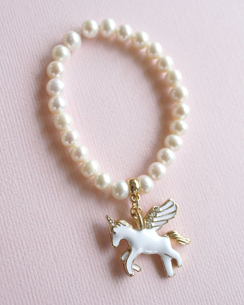 Lauren Hinkley - Pearl Bracelet with Unicorn