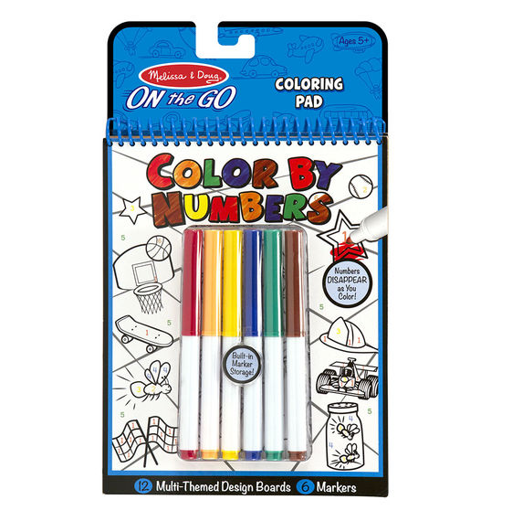 Melissa & Doug – On the Go- Colouring Pad - Colour by Numbers - Toot Toot Toys