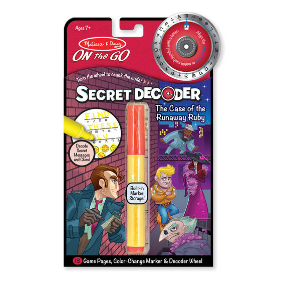 Melissa & Doug – On the Go- Game Book - Secret Decoder - The Runaway Ruby - Toot Toot Toys