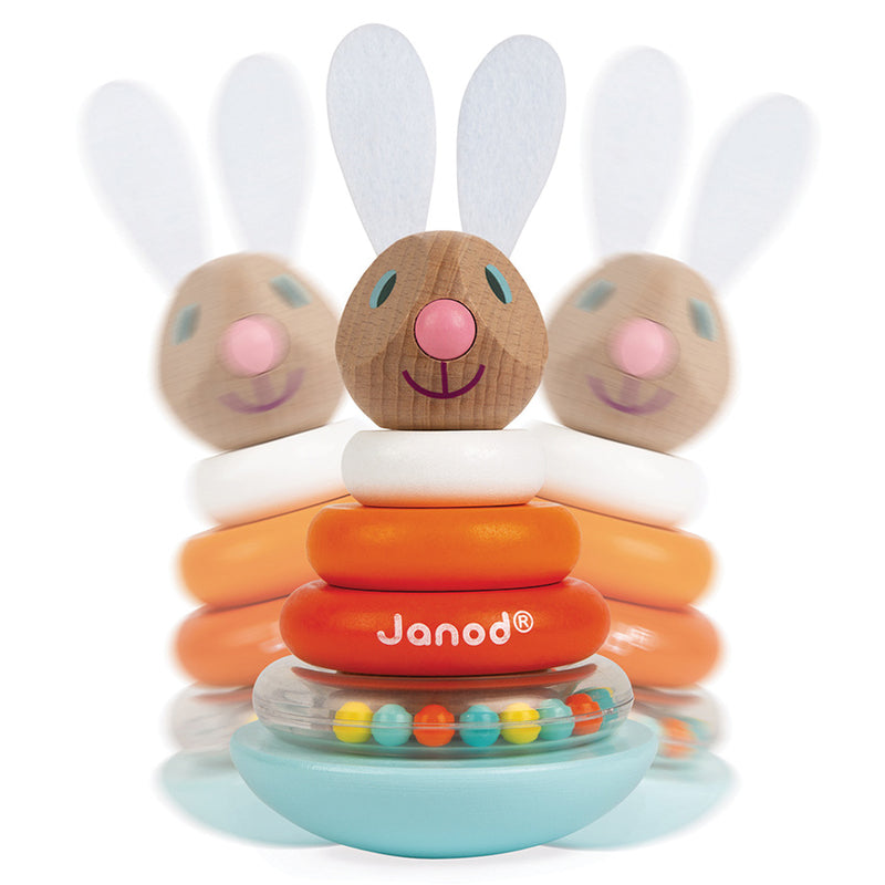 Janod - Stackable Roly Poly Rabbit - Toot Toot Toys