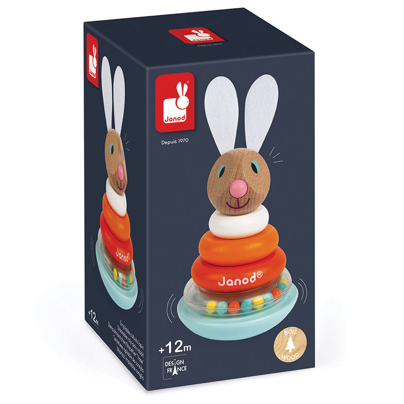 Janod - Stackable Roly Poly Rabbit - Toot Toot Toys